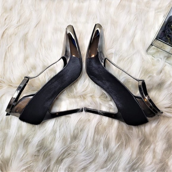 NIB JASON WU Hair-On-Hide Silver Metallic Stiletto, Size 5.5 - Picture 7 of 13